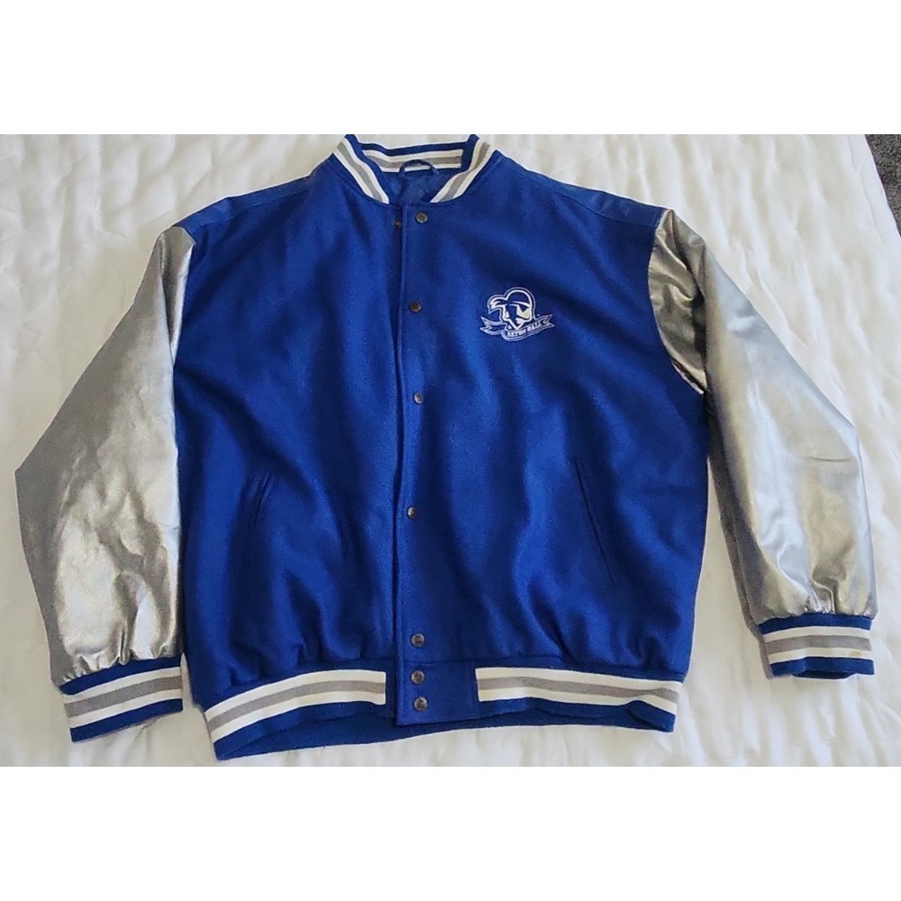 Vintage Y2K Seton Hall Pirates Leather Varsity Jacket Steve & Barry's Men's XL